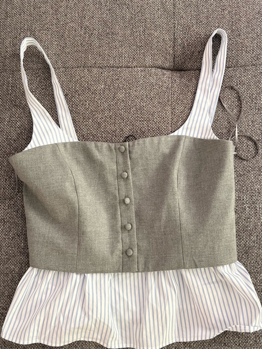 Haut corset rayé bleu & blanc